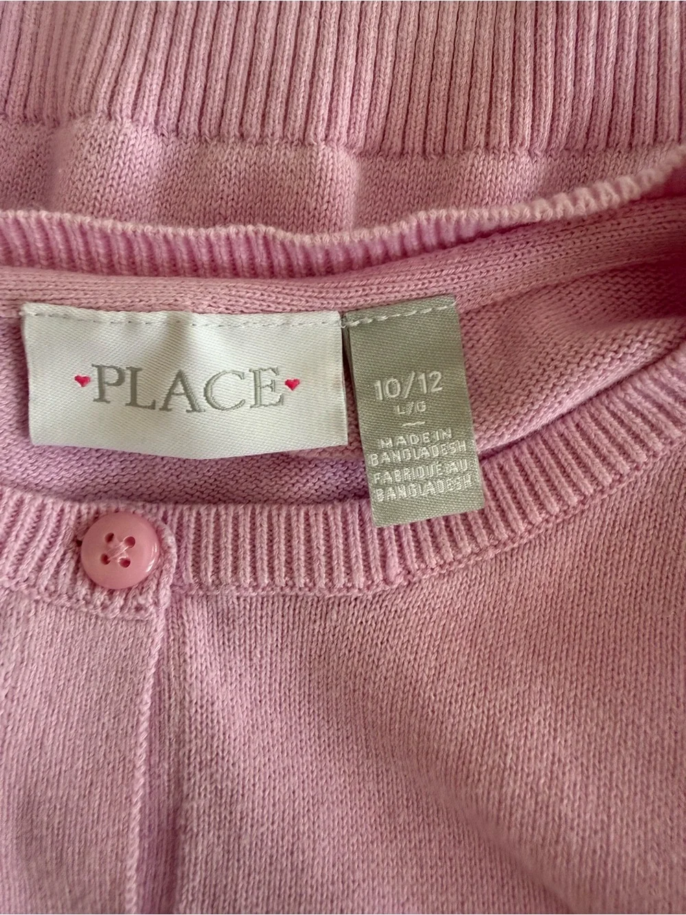 The Children's Place Light Pink Button-Up Crewneck Cardigan